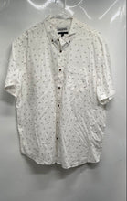 Load image into Gallery viewer, Banana Republic Mens White Printed Slim Fit Short Sleeve Button-Up Shirt Sz 2XL