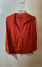 Load image into Gallery viewer, Lauren Ralph Lauren Womens Orange Knitted Full-Zip Sweater Size Medium