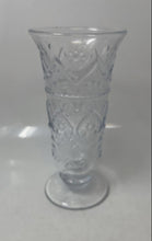 Load image into Gallery viewer, Clear Engraved Crystal Cut Home Decorative Round Footed Flower Vase