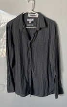 Load image into Gallery viewer, Calvin Klein Mens Dark Gray Slim Fit Long Sleeve Button-Up Shirt Size Medium