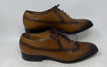 Load image into Gallery viewer, Carlos Nieto Mens Brown Leather Lace-Up Wingtip Oxford Dress Shoes Size 42