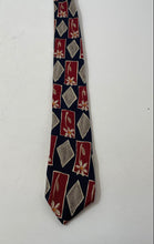 Load image into Gallery viewer, Hugo Boss Mens Blue Red Brown Printed Adjustable Pointed Tie