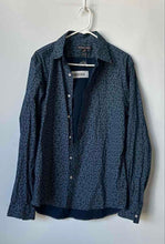 Load image into Gallery viewer, Michael Kors Mens Blue White Paisley Long Sleeve Slim Fit Button-Up Shirt Size L