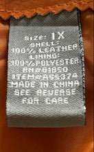 Load image into Gallery viewer, Jessica Holbrook Womens Orange Leather Long Sleeve Button Front Jacket Size 1X
