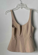 Load image into Gallery viewer, Zara Womens Beige Back Zip Sleeveless Blouse Top Size Medium