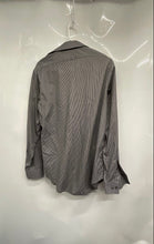 Load image into Gallery viewer, Calvin Klein Mens Gray White Pinstripe Slim Fit Dress Shirt Size 15.5 34/35
