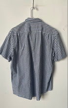 Load image into Gallery viewer, Michael Kors Mens Blue White Check Print Classic Fit Button-Up Shirt Size L