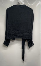 Load image into Gallery viewer, Zara Womens Black Long Sleeve Regular Fit Cropped Blouse Top Size L
