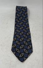 Load image into Gallery viewer, Louis Roth Mens Blue And Gray Geometric Print Silk Adjustable Formal Pointed Tie