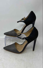 Load image into Gallery viewer, L.A.M.B. Womens Gray Pointed Toe Stiletto Ankle Strap Heels Size 7M