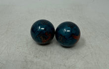 Load image into Gallery viewer, Pair Of Traditional Blue Marble Chinese Baoding Balls For Meditation In Red Case