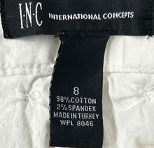 Load image into Gallery viewer, INC International Concepts Womens White Slash Pocket Bermuda Shorts Size 8