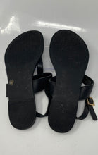 Load image into Gallery viewer, Authentic Tory Burch Womens Eleanor Black Thong Sandals Size 9M Damaged Worn