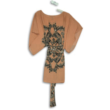 Load image into Gallery viewer, BCBGMAXAZRIA Womens Peach Black Printed Round Neck Mini Dress Size Small