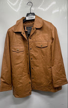 Load image into Gallery viewer, Terry Lewis Womens Brown Long Sleeve Fur Lined Snap Up Leather Jacket Size Small