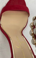 Load image into Gallery viewer, Jessica Simpson Womens Jalinda Red Brown Leather Ankle Strap Heels Size 6.5M