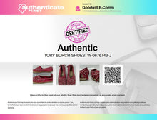 Load image into Gallery viewer, Authentic Tory Burch Womens Grosgrain Red Flat Espadrille Sandals Sz 5 M Damaged