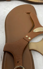 Load image into Gallery viewer, Michael Kors Womens Brown Leather Flat Thong Sandals Size 6.5M