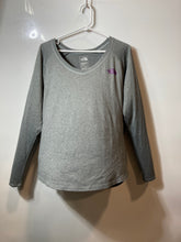 Load image into Gallery viewer, The North Face Womens Gray V-Neck Long Sleeve Activewear Pullover T-Shirt Sz XL