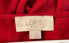 Load image into Gallery viewer, Loft Womens Red Long Sleeve V-Neck Side Tie Blouse Top Size Small