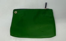Load image into Gallery viewer, Authentic Tory Burch Womens Green Grommet Detail Makeup Pouch Wallet Stained