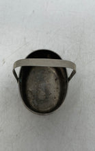 Load image into Gallery viewer, Silver-Tone Movable Handle Decorative Collectible Oval Woven Trinket Basket