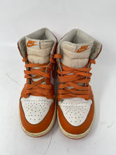 Load image into Gallery viewer, Authentic Nike Kids Jordan 1 Retro High OG Orange White Sneaker Shoes 2Y Stained