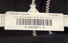 Load image into Gallery viewer, Ann Taylor Womens Black White Trim Side-Zip Knee-Length A-Line Skirt Size 4P