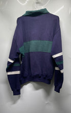 Load image into Gallery viewer, Pierre Cardin Mens Blue Green Colorblock Polo Pullover Sweatshirt Size Medium