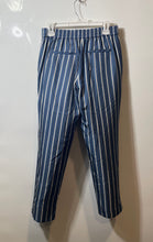 Load image into Gallery viewer, Theory Womens Blue Striped Flat Front Straight Leg Pull-On Cropped Pants Size 2