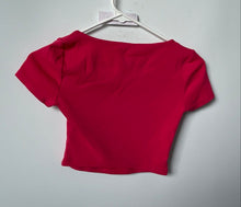 Load image into Gallery viewer, Zara Womens Pink Short Sleeve Square Neck Pullover Cropped Blouse Top Size S