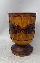 Load image into Gallery viewer, Vintage Brown Floral Hand-Carved Wood 3 Pcs Footed Mortar And Pestle Set