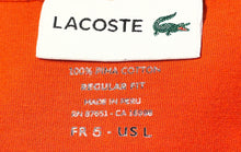 Load image into Gallery viewer, Lacoste Mens Orange Cotton Short Sleeve V-Neck Regular Fit T-Shirt Size L