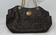 Load image into Gallery viewer, Michael Kors Womens Jet Set Travel Brown Signature Shoulder Tote Purse