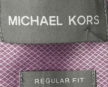 Load image into Gallery viewer, Michael Kors Mens Purple Cotton Long Sleeve Regular Fit Dress Shirt Size M