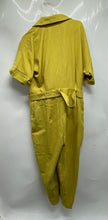 Load image into Gallery viewer, Asos Design Womens Yellow Short Sleeve Belted One-Piece Jumpsuit Size 12