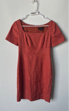 Load image into Gallery viewer, J. Crew Womens Brown Short Sleeve Square Neck Slit Back-Zip Mini Dress Size S