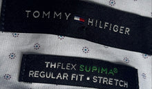 Load image into Gallery viewer, Tommy Hilfiger Mens Blue Printed Regular Fit Stretch Dress Shirt Size 16.5 34/35