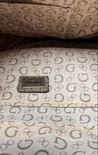 Load image into Gallery viewer, Guess Womens Beige Pink Monogram Print Adjustable Strap Flap Drawstring Backpack