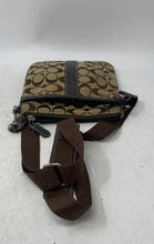 Load image into Gallery viewer, Coach Womens Brown Signature Print Adjustable Strap Crossbody Purse