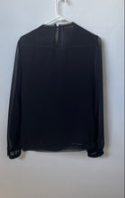 Load image into Gallery viewer, Michael Kors Womens Black Sequin Long Sleeve Keyhole Back Blouse Top Size 10