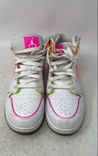Load image into Gallery viewer, Nike Boys Air Jordan 1 Mid SE CV4611-100 White Pink Yellow Sneaker Shoes Size 7Y