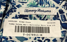 Load image into Gallery viewer, Tommy Bahama Mens Blue White Geometric Floral Short Sleeve Button-Up Shirt Sz L