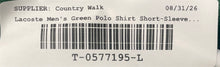 Load image into Gallery viewer, Lacoste Mens Green Cotton Short Sleeve Collared Golf Polo Shirt Size 3