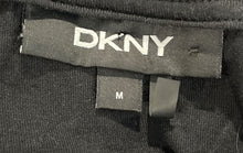 Load image into Gallery viewer, DKNY Womens Black Short Cap Sleeve Crew Neck Pullover T-Shirt Dress Size Medium