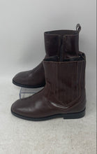 Load image into Gallery viewer, Zara Unisex Kids Brown Leather Square Toe Ankle Zip Chelsea Boots Size EUR 31