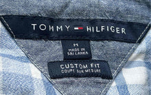 Load image into Gallery viewer, Tommy Hilfiger Mens Blue White Plaid Long Sleeve Custom Fit Button-Up Shirt Sz M