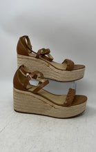 Load image into Gallery viewer, Michael Kors Womens Brown Leather Wedge Espadrille Sandals Size 8.5M
