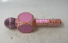 Load image into Gallery viewer, Throwback Pink Floral Wireless LED Karaoke Microphone With Box Not Tested