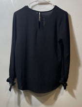 Load image into Gallery viewer, Michael Kors Womens Black Long Sleeve V-Neck Regular Fit Blouse Top Size P/S